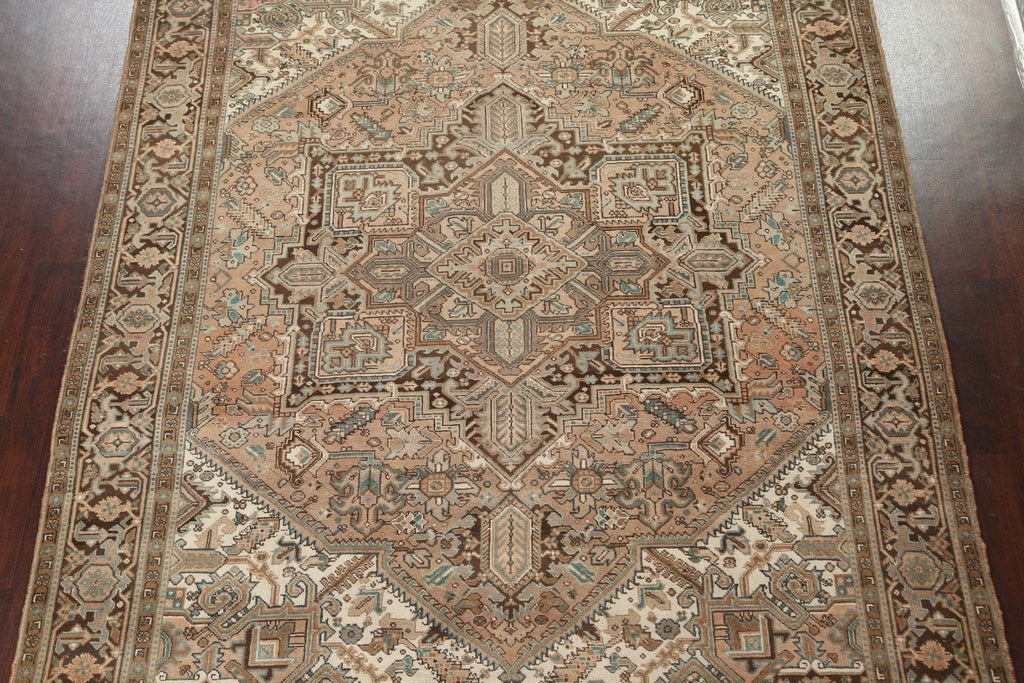 Geometric Heriz Persian Wool Rug 8x11