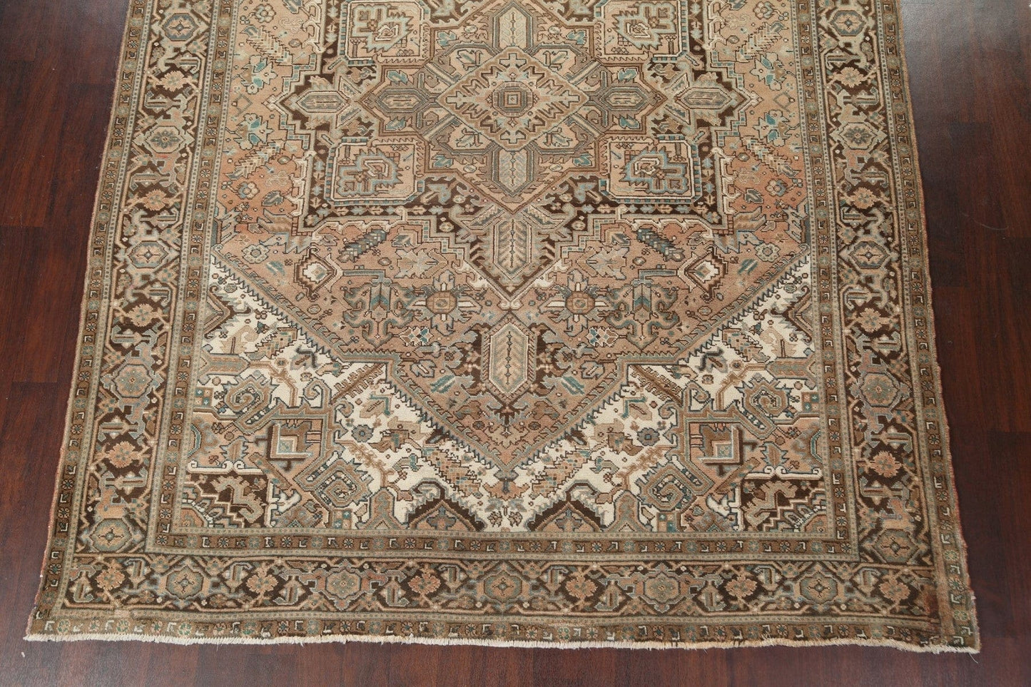 Geometric Heriz Persian Wool Rug 8x11