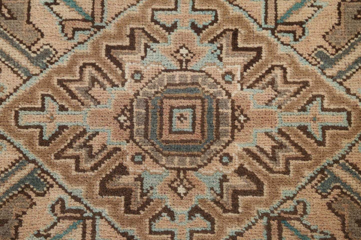 Geometric Heriz Persian Wool Rug 8x11