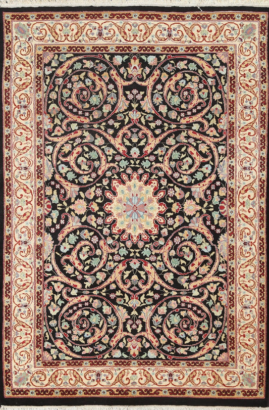 Vegetable Dye Aubusson Wool Area Rug 4x6