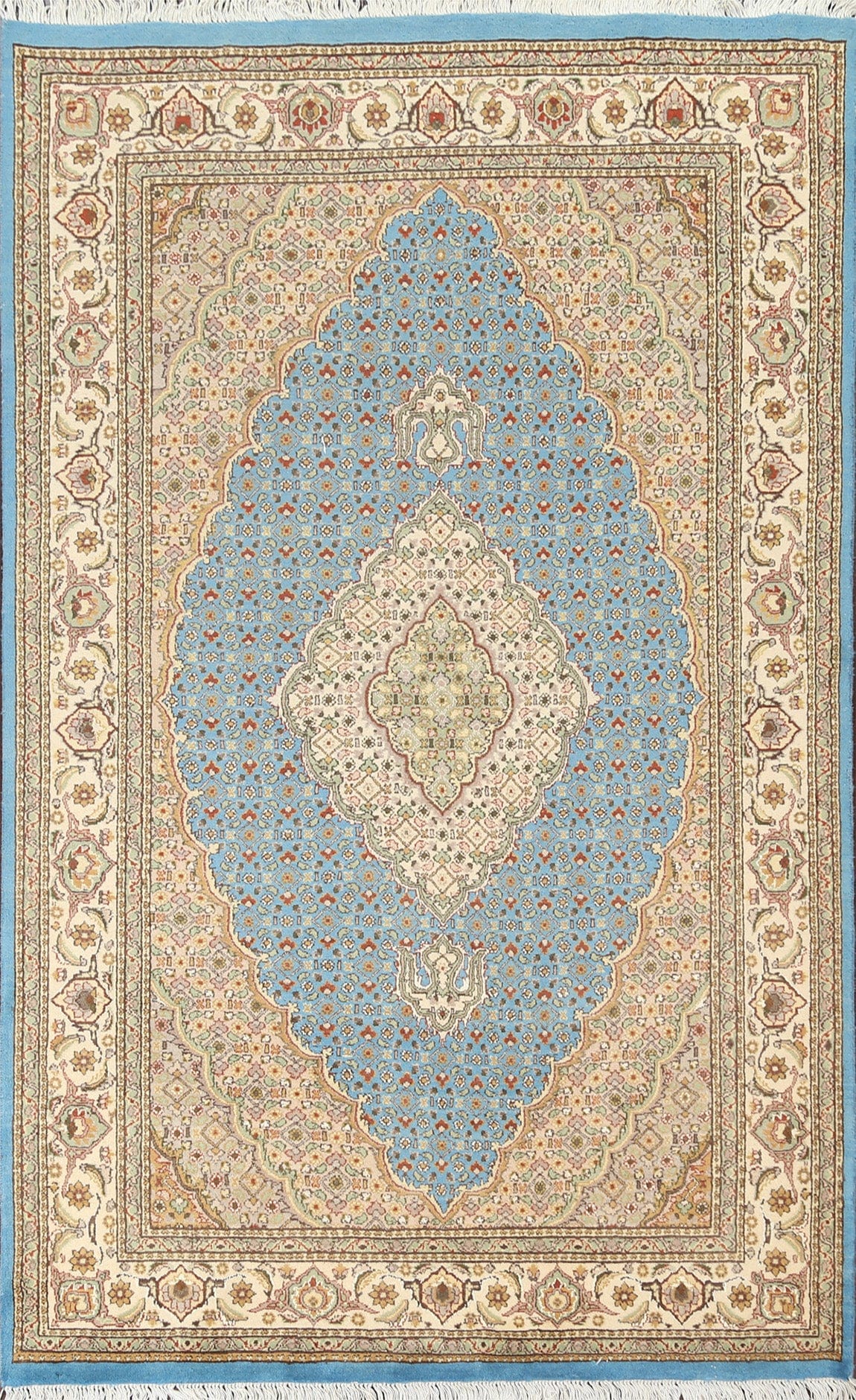 Vegetable Dye Tabriz Mahi Handmade Rug 4x7