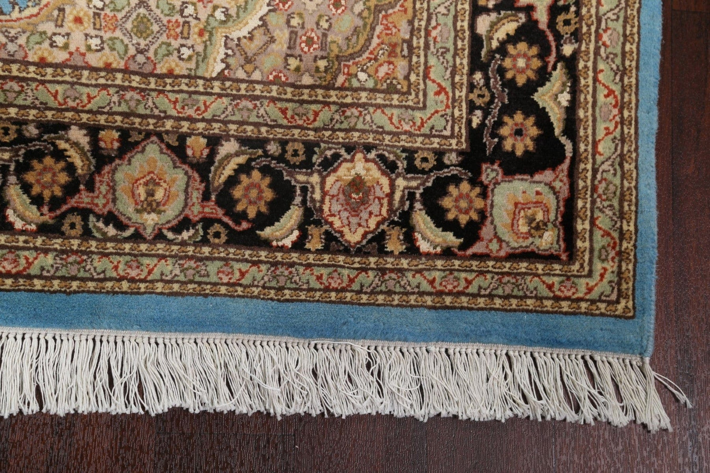 Vegetable Dye Wool/ Silk Tabriz Mahi Handmade Rug 4x7