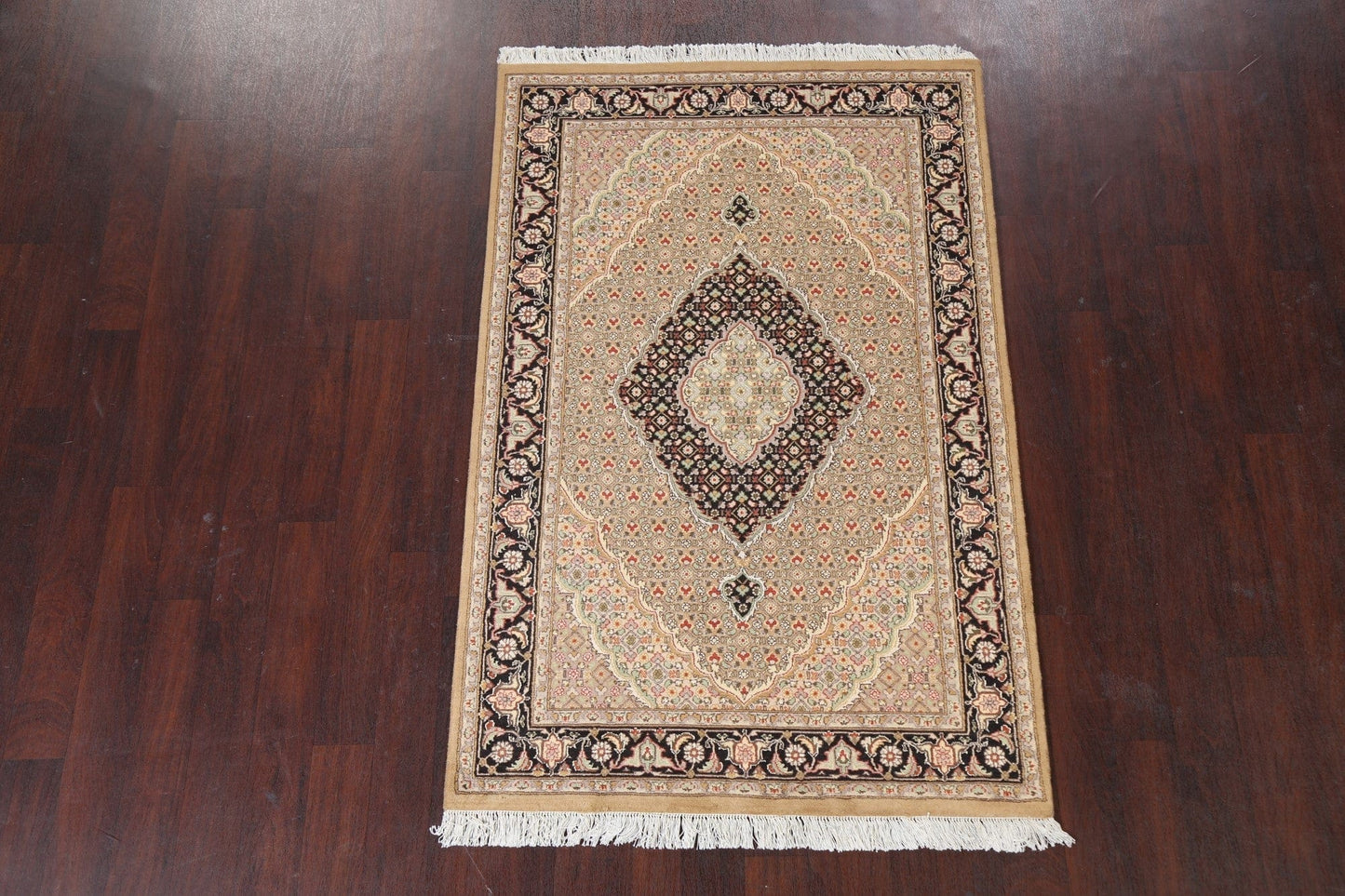 Vegetable Dye Wool/ Silk Tabriz Mahi Area Rug 4x6