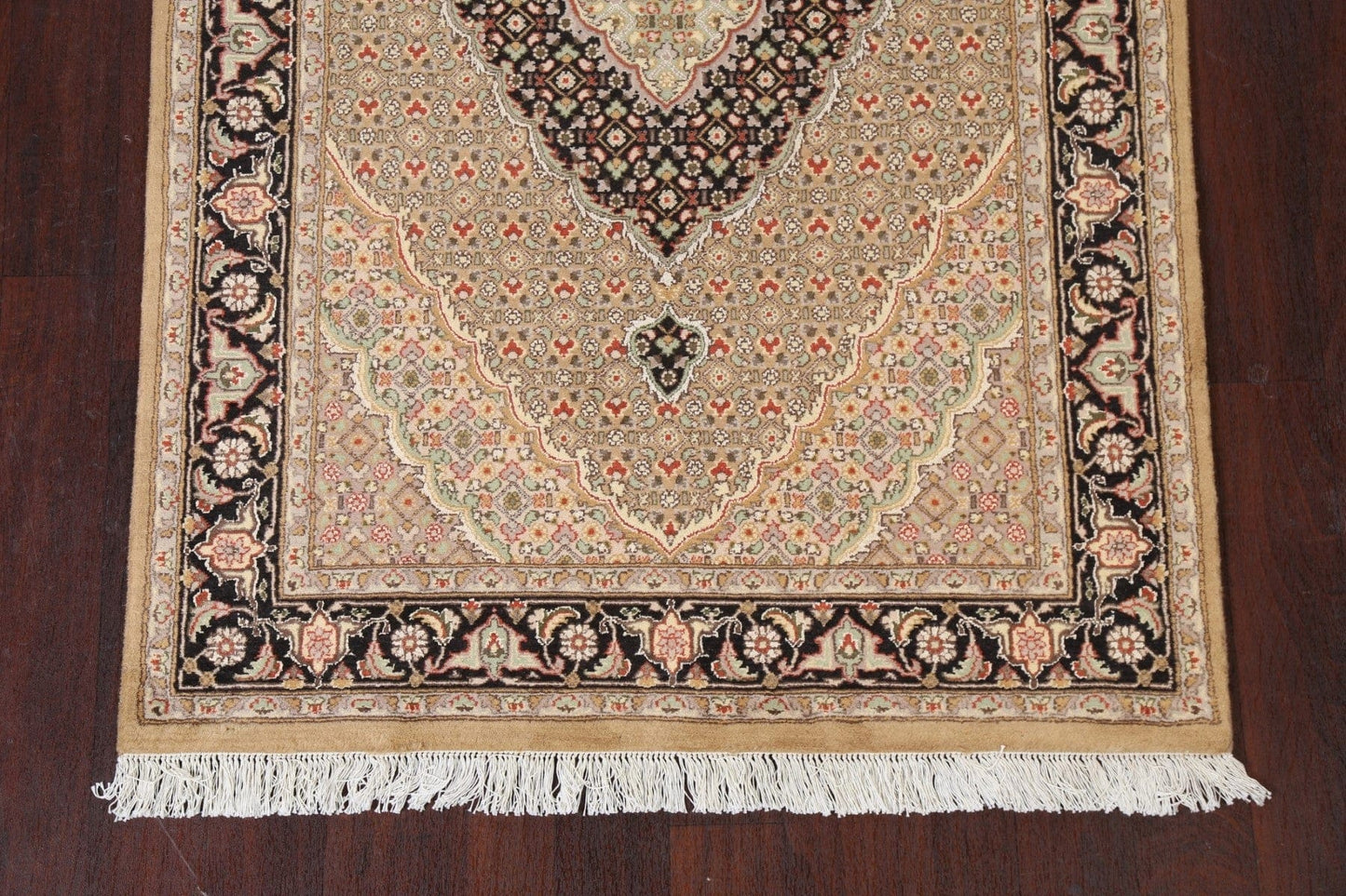 Vegetable Dye Wool/ Silk Tabriz Mahi Area Rug 4x6