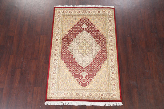 Vegetable Dye Red Tabriz Mahi Area Rug 4x6