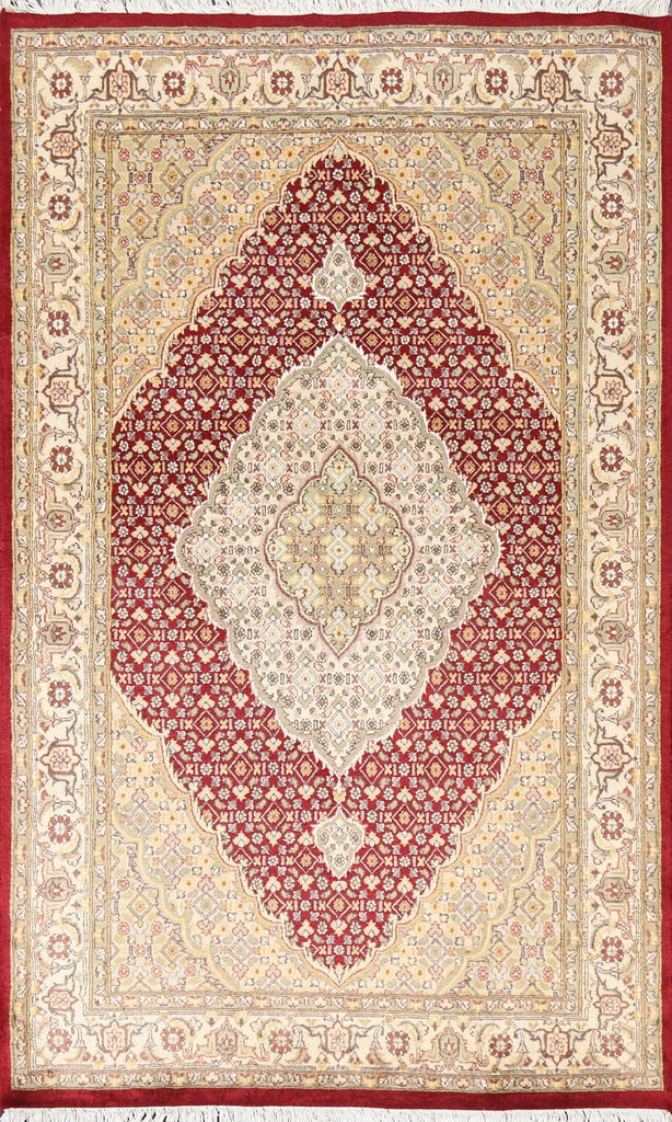 Vegetable Dye Red Tabriz Mahi Area Rug 4x6