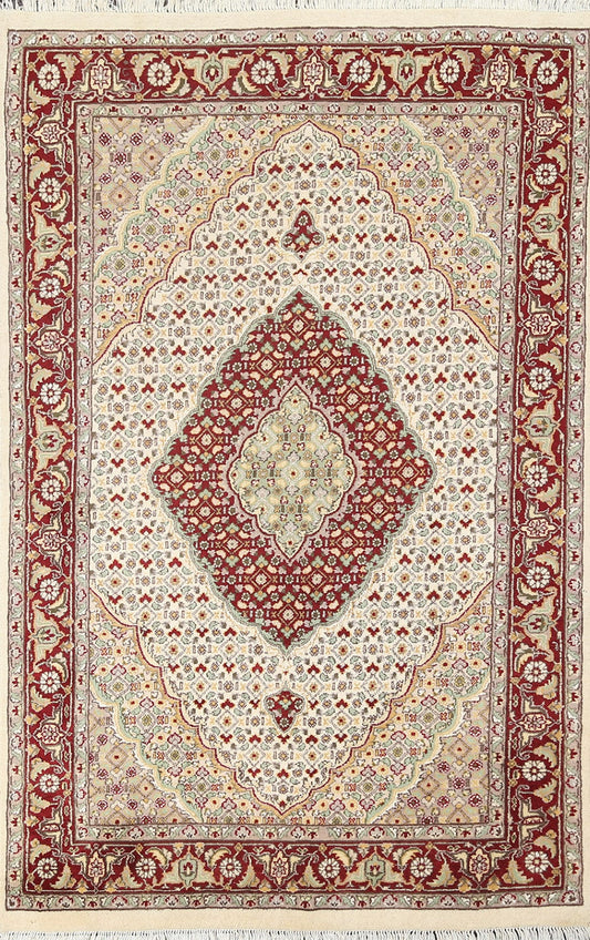 Vegetable Dye Tabriz Mahi Wool Area Rug 4x6