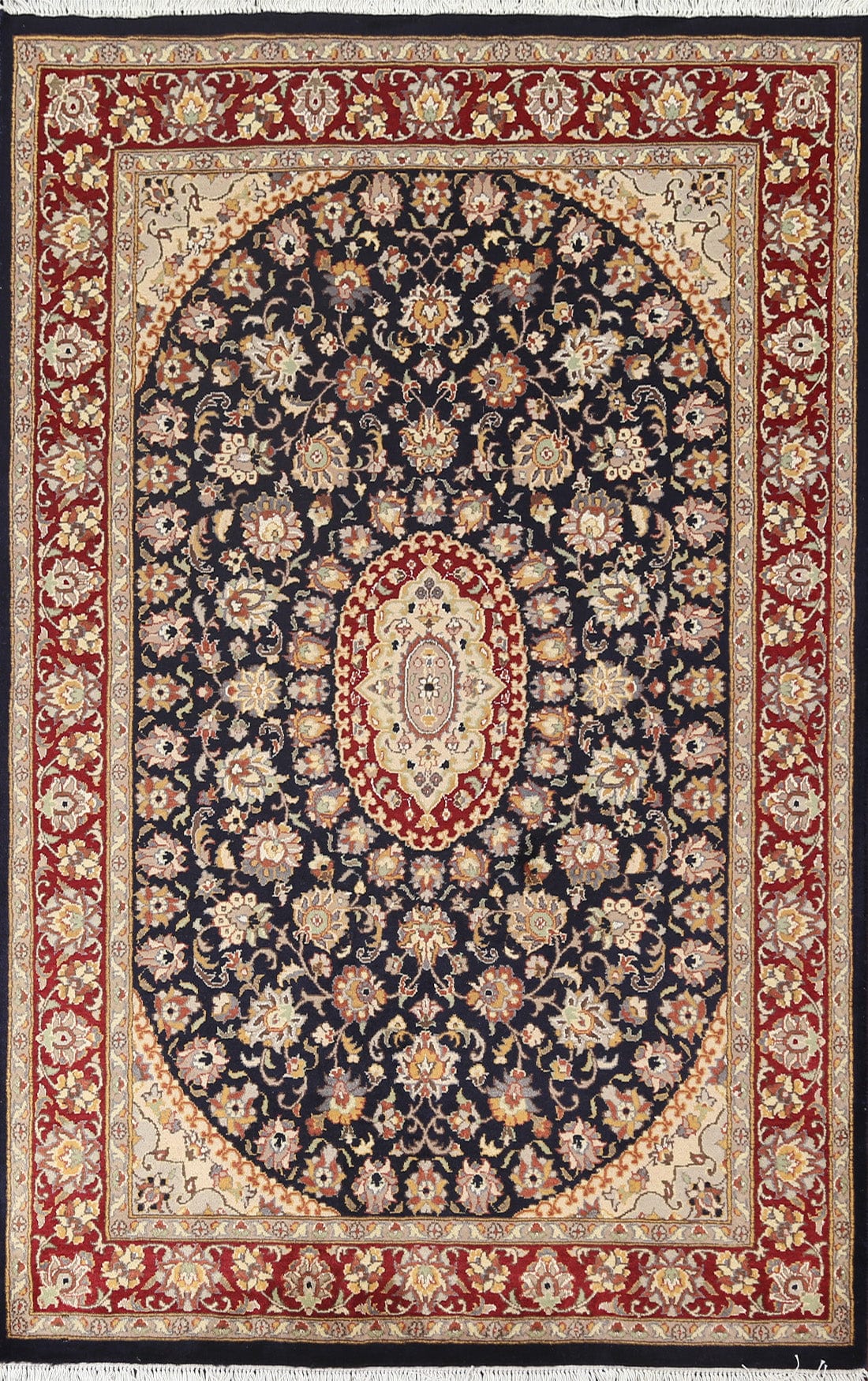 Vegetable Dye Aubusson Wool Area Rug 4x6