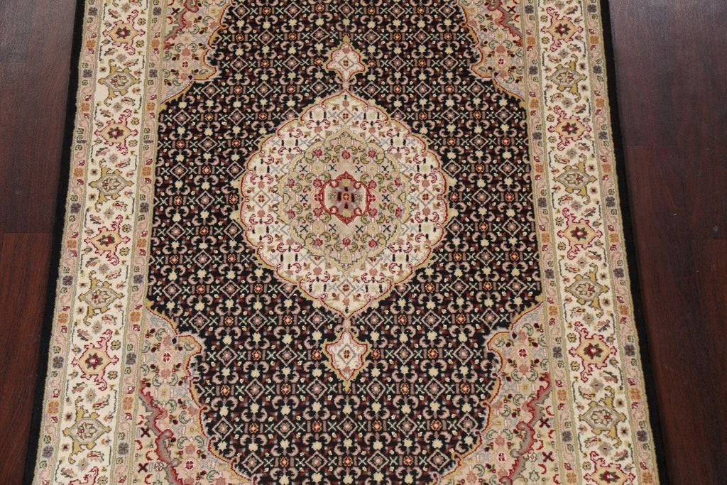 Vegetable Dye Black Tabriz Mahi Handmade Rug 5x8