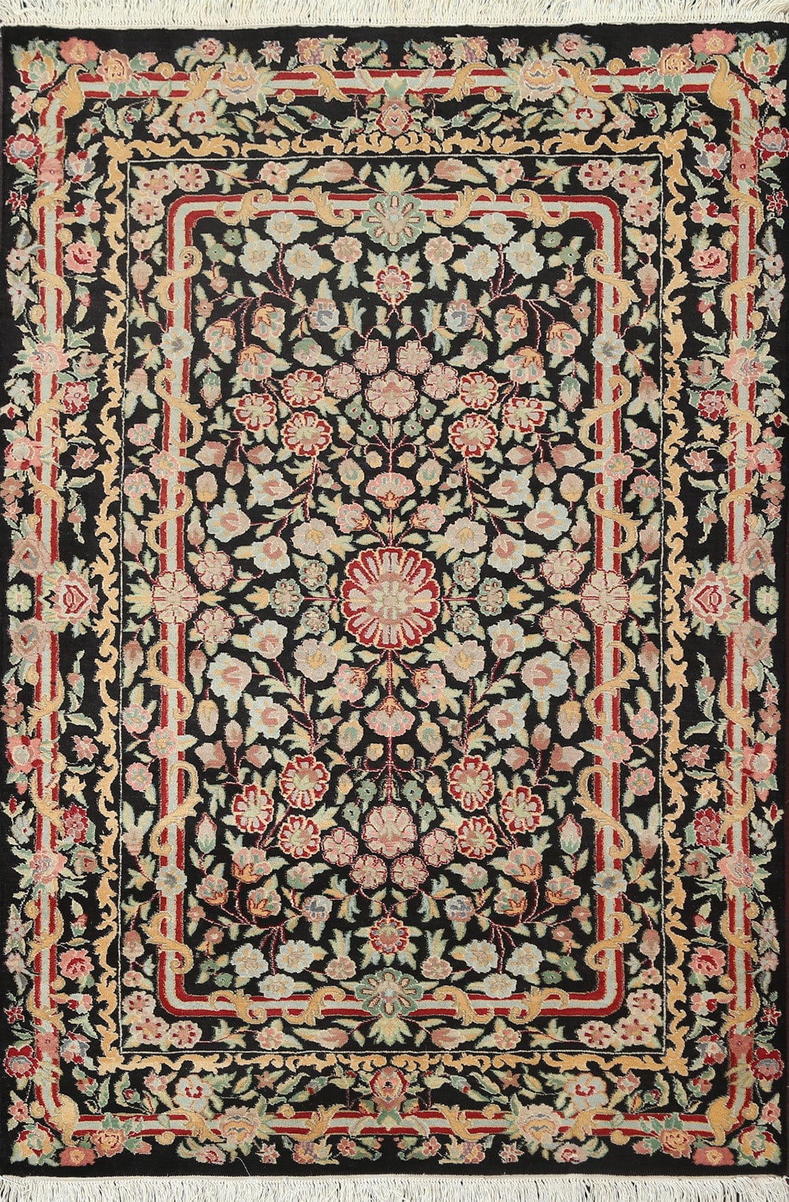 Vegetable Dye Aubusson Hand-Knotted Area Rug 4x6