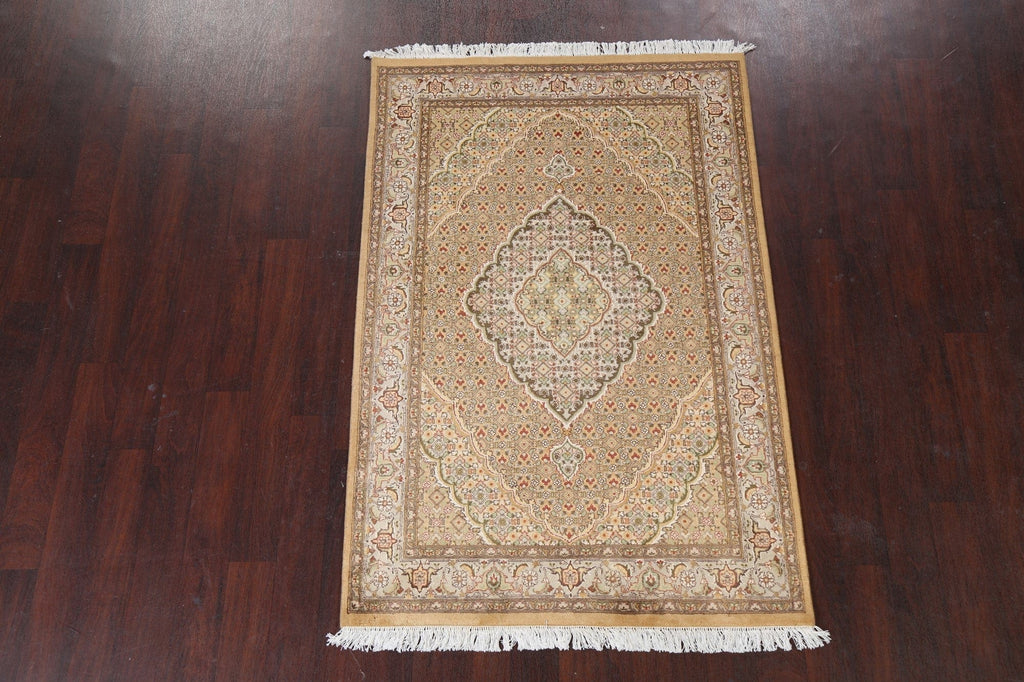 Vegetable Dye Tabriz Mahi Handmade Area Rug 4x6