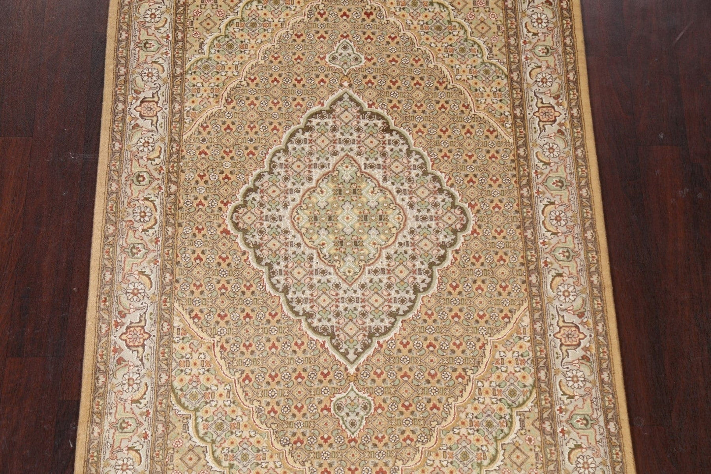 Vegetable Dye Tabriz Mahi Handmade Area Rug 4x6