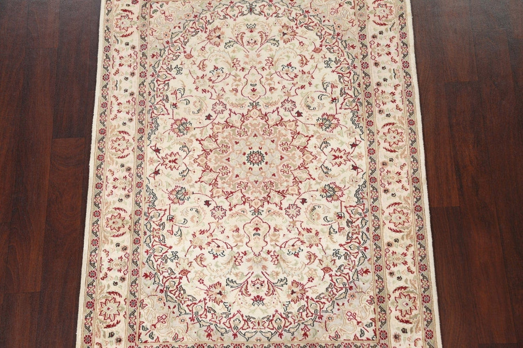 Vegetable Dye Tabriz Silk Handmade Rug 4x6