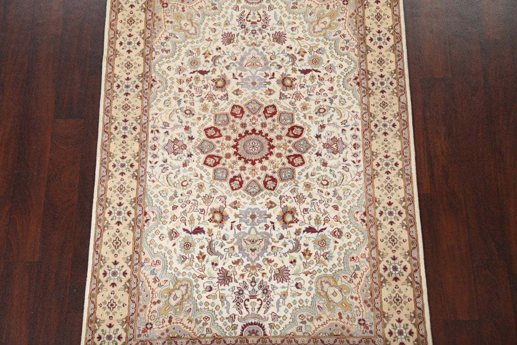 Vegetable Dye Tabriz Silk Handmade Rug 4x6