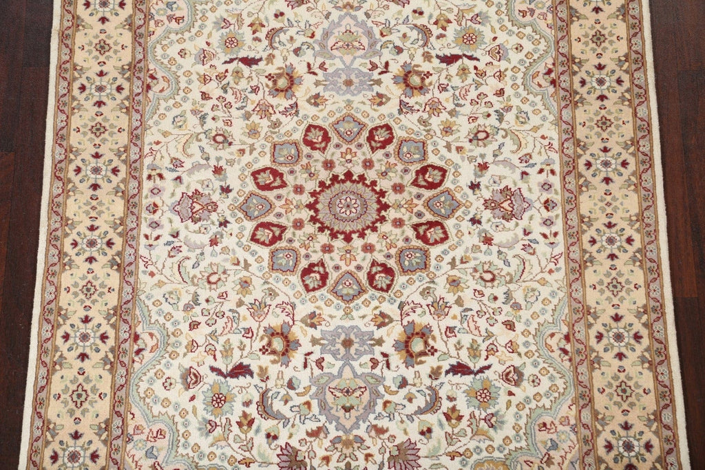 Vegetable Dye Tabriz Silk Handmade Rug 4x6