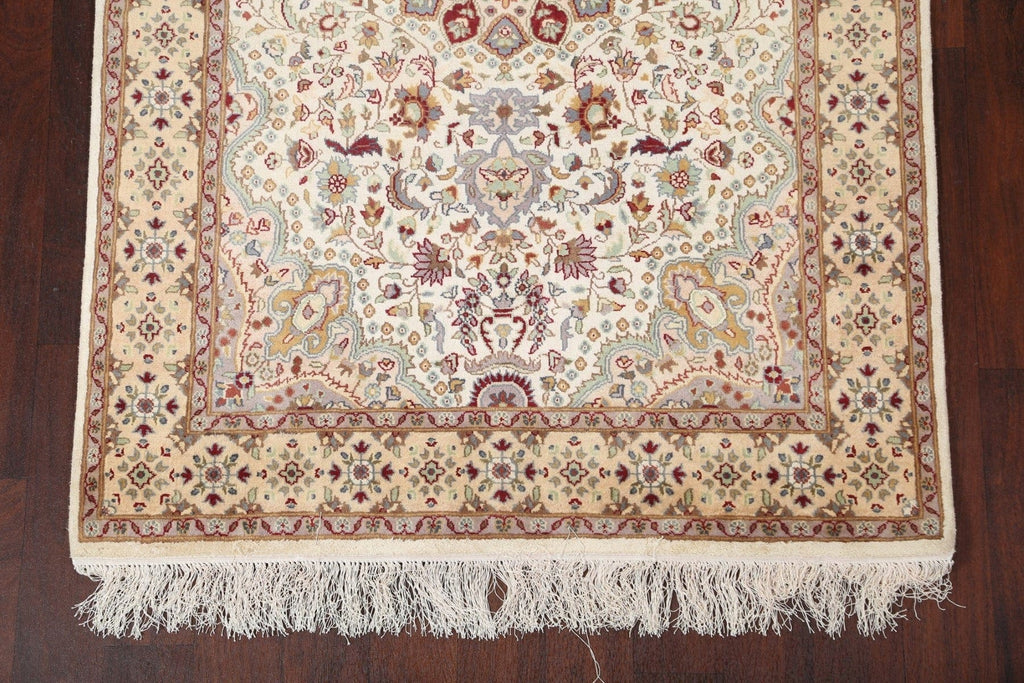 Vegetable Dye Tabriz Silk Handmade Rug 4x6