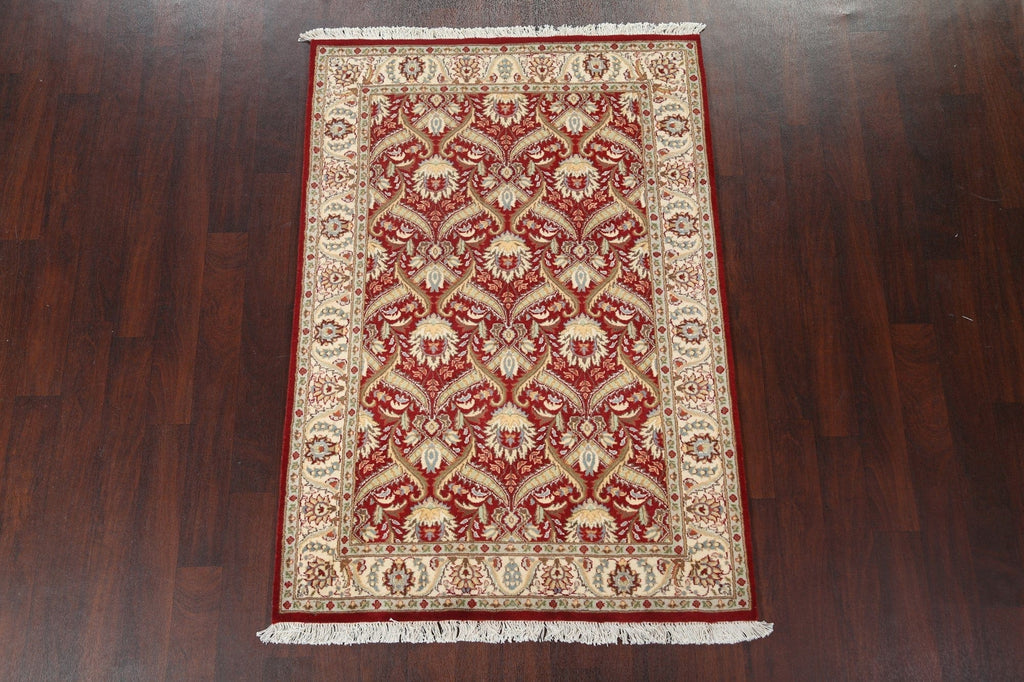 Vegetable Dye Aubusson Wool/ Silk Handmade Rug 4x6