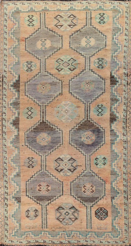 Antique Qashqai Persian Runner Rug 4x9