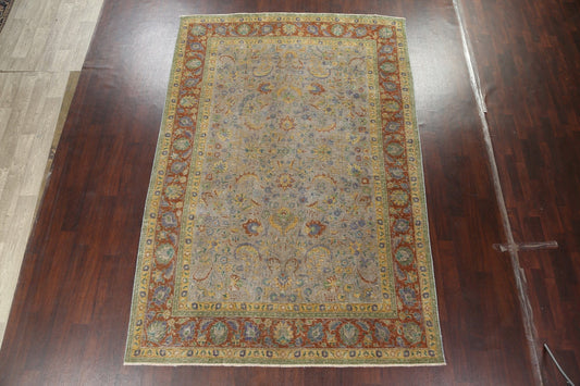 All-Over Floral Tabriz Persian Area Rug 7x11