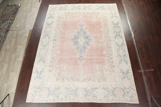 Muted Distressed Kerman Persian Area Rug 10x13