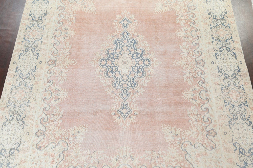 Muted Distressed Kerman Persian Area Rug 10x13