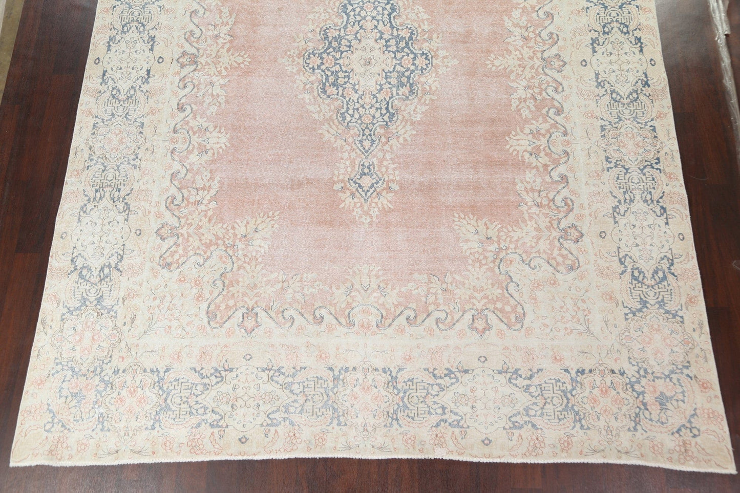 Muted Distressed Kerman Persian Area Rug 10x13