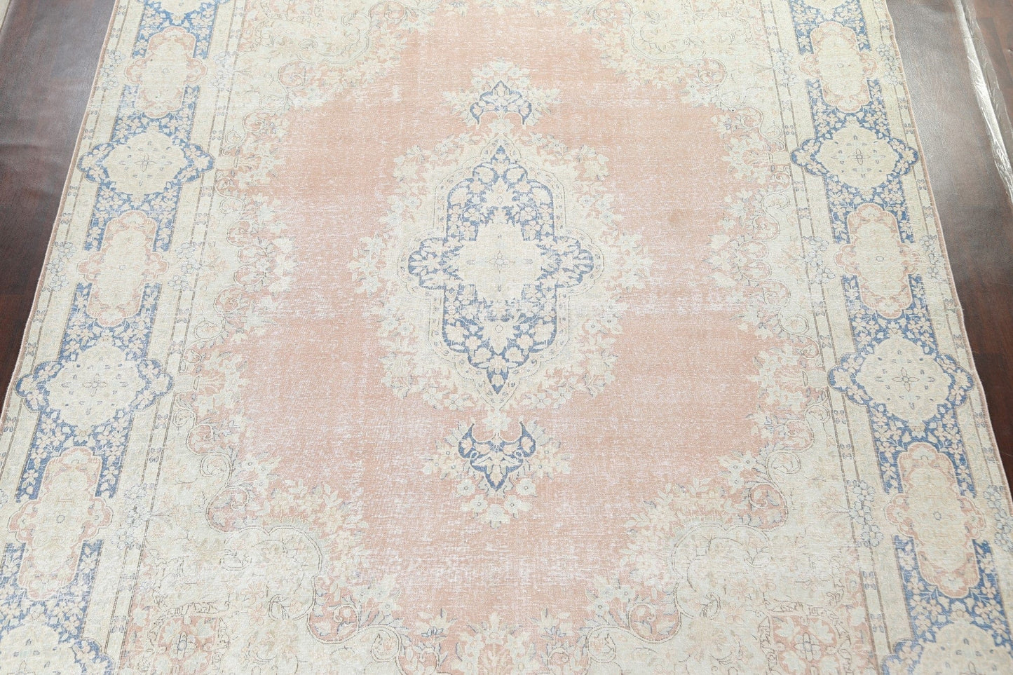 Muted Distressed Kerman Persian Area Rug 10x13