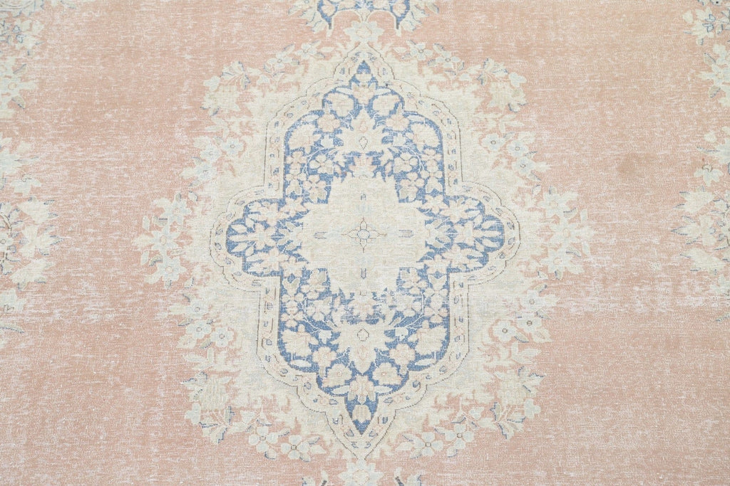 Muted Distressed Kerman Persian Area Rug 10x13