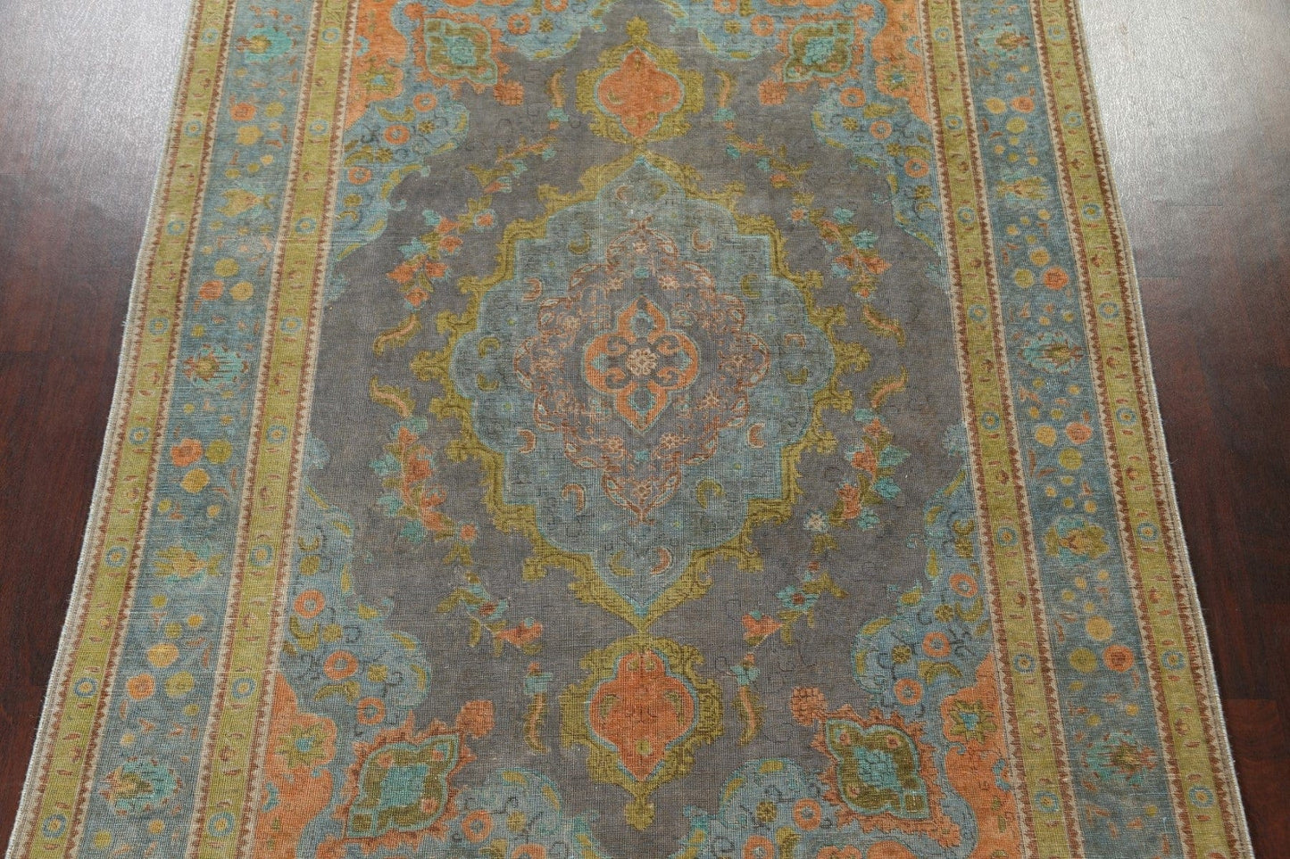 Antique Over-Dyed Tabriz Persian Area Rug 7x11