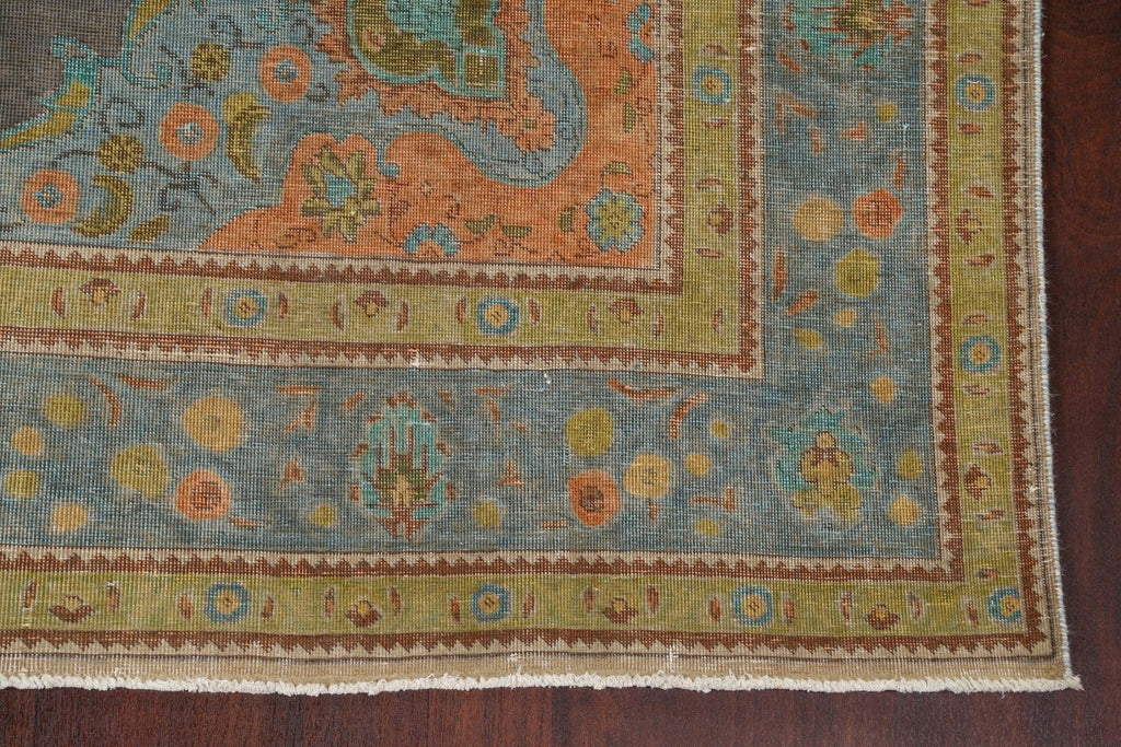 Antique Over-Dyed Tabriz Persian Area Rug 7x11