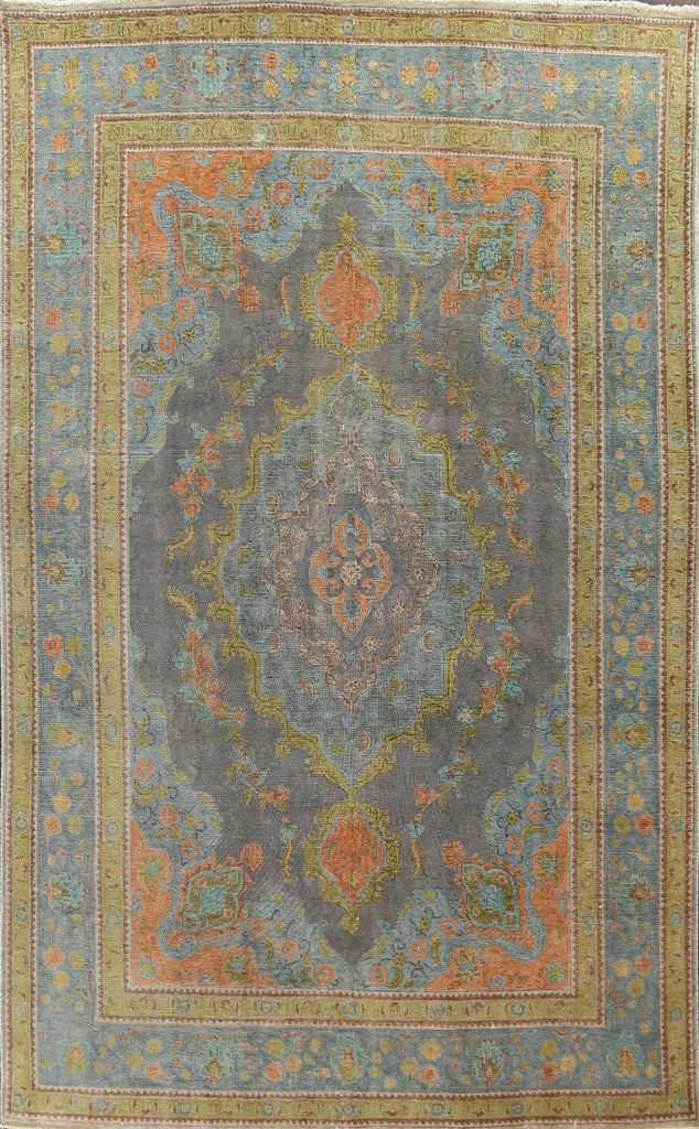 Antique Over-Dyed Tabriz Persian Area Rug 7x11