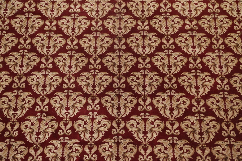 All-Over Red Aubusson Handmade Rug 10x14