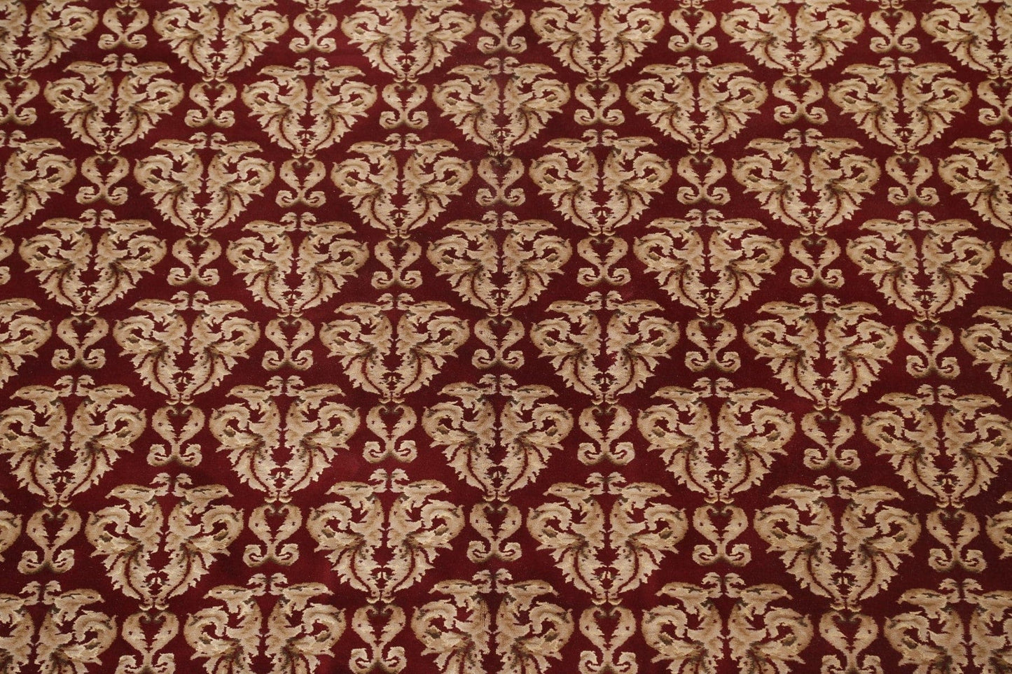 All-Over Red Aubusson Handmade Rug 10x14