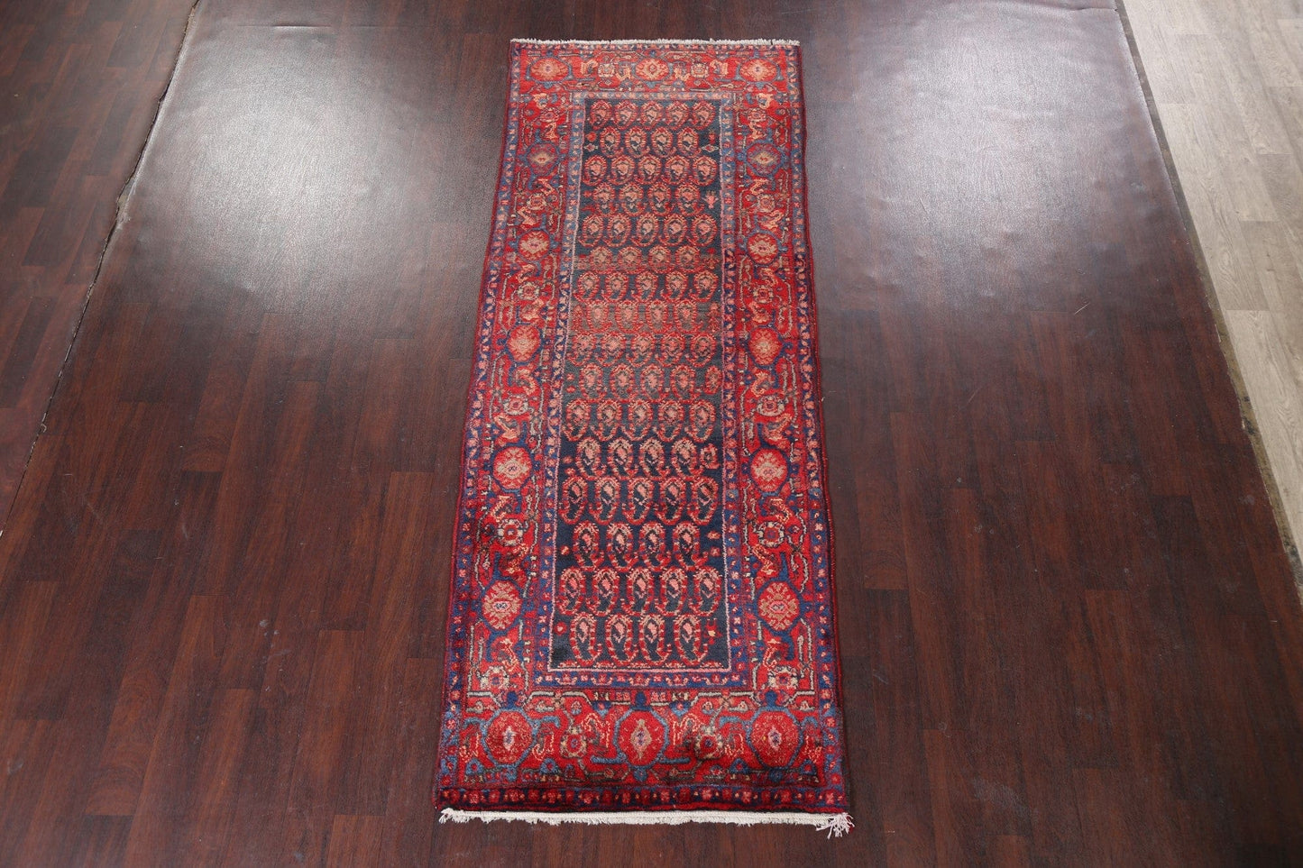 Vintage Hamedan Persian Runner Rug 4x10