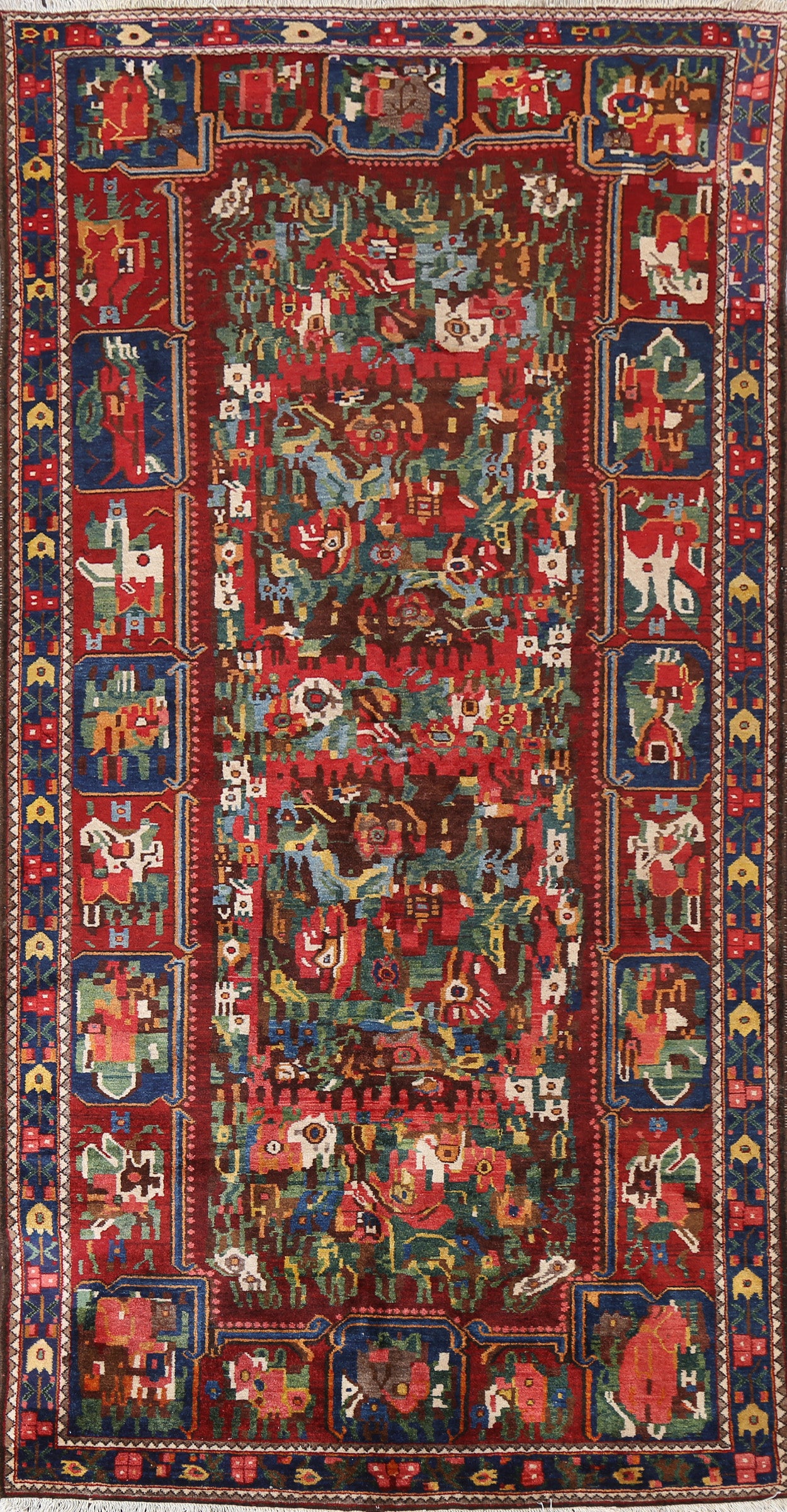 Vegetable Dye Bakhtiari Persian Area Rug 5x10