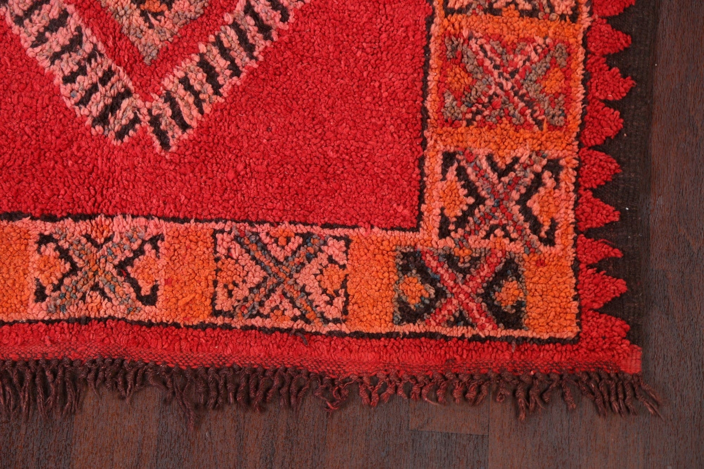 Red Wool Moroccan Handmade Rug 5x10