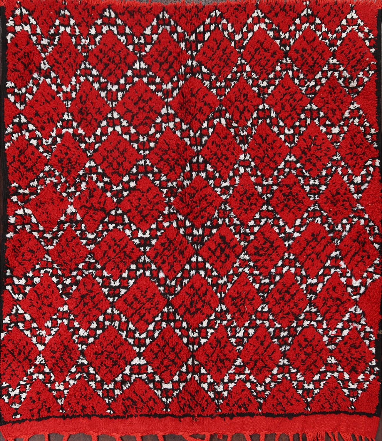 All-Over Red Moroccan Square Area Rug 6x6