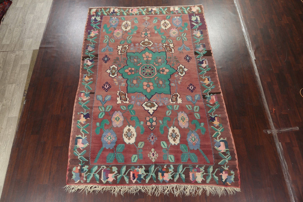 Flat-Weave Kilim Turkish Area Rug 7x11