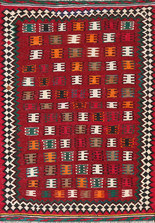 Vegetable Dye Kilim Shiraz Persian Rug 4x5