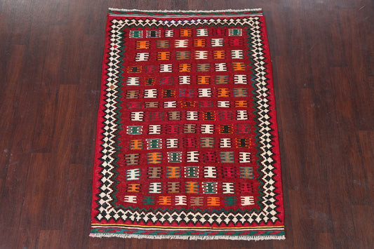 Vegetable Dye Kilim Shiraz Persian Rug 4x5