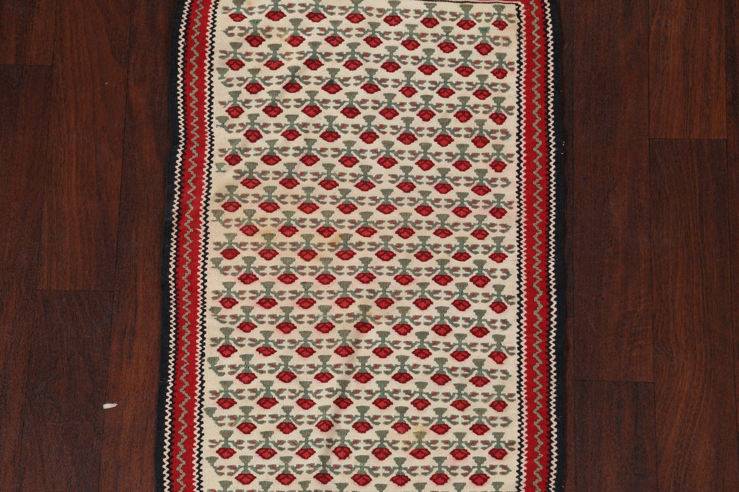 Geometric Kilim Senneh Persian Rug 2x3