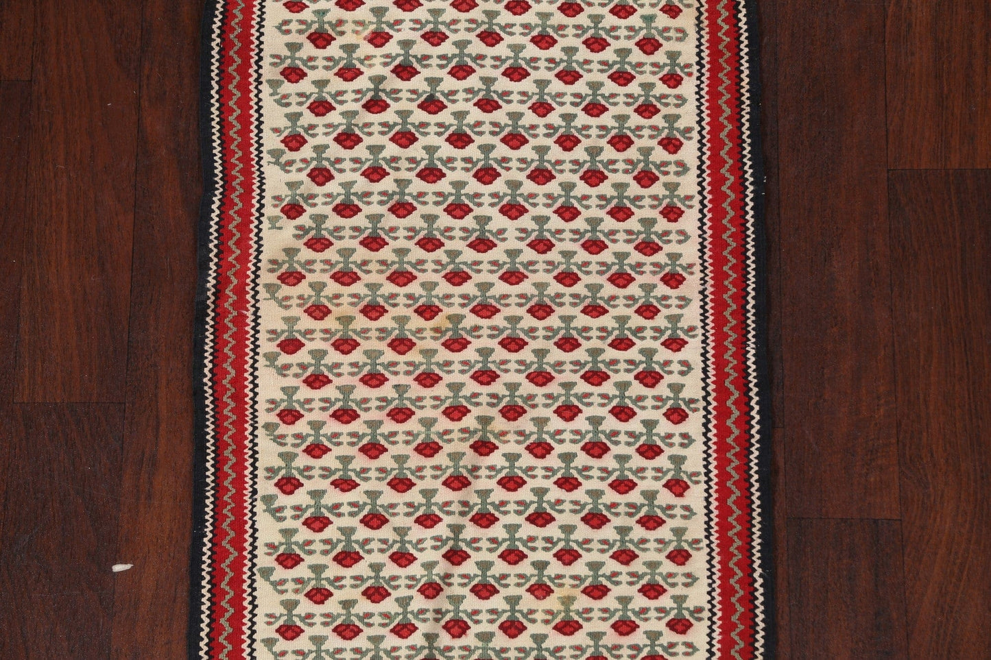 Geometric Kilim Senneh Persian Rug 2x3