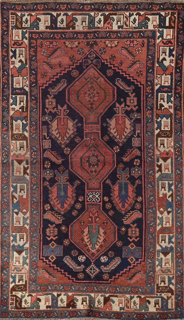 Pre-1900 Antique Bidjar Persian Area Rug 4x7