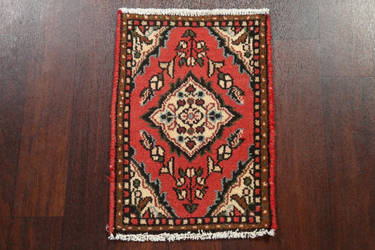 Vintage Red Hamedan Persian Rug 1x2