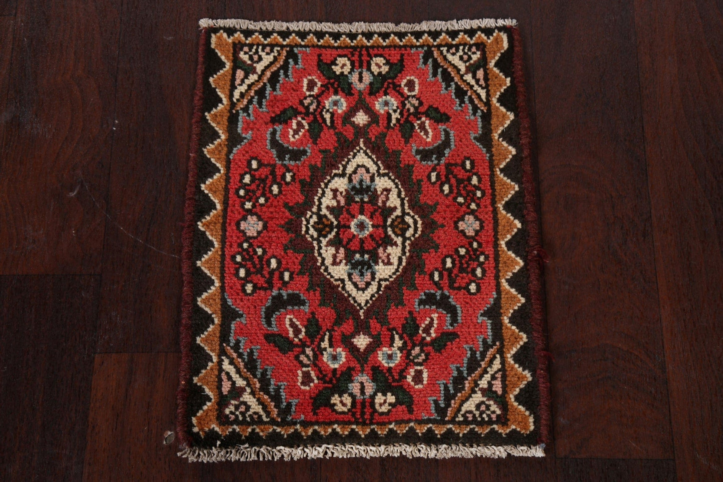 Red Hamedan Persian Wool Rug 1x2