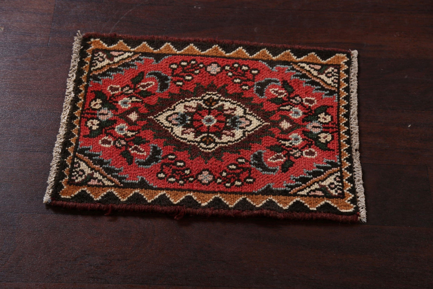 Red Hamedan Persian Wool Rug 1x2