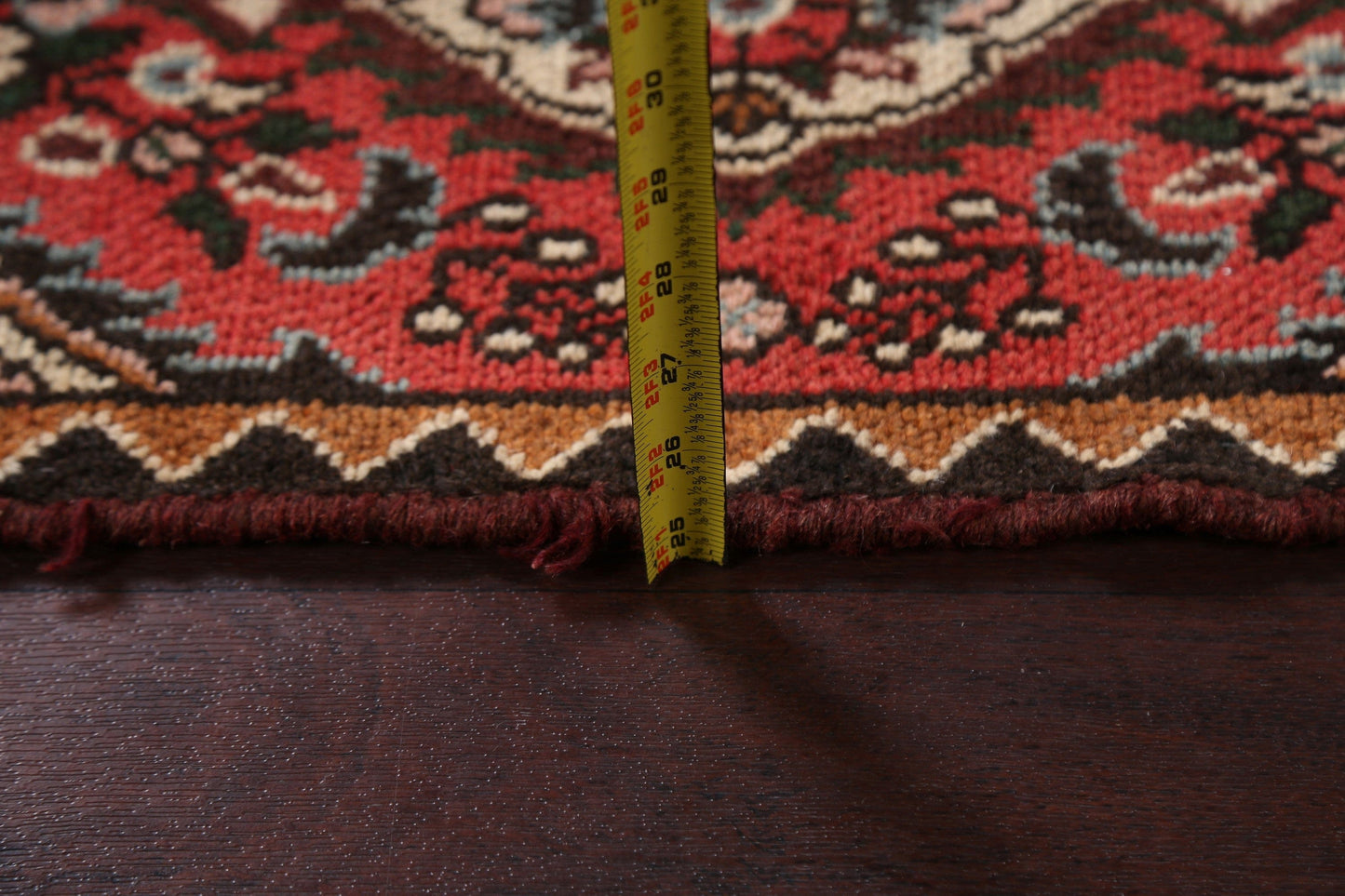 Red Hamedan Persian Wool Rug 1x2