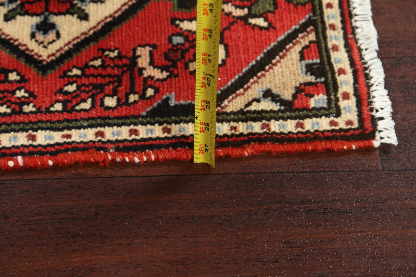 Red Hamedan Persian Wool Rug 1x2