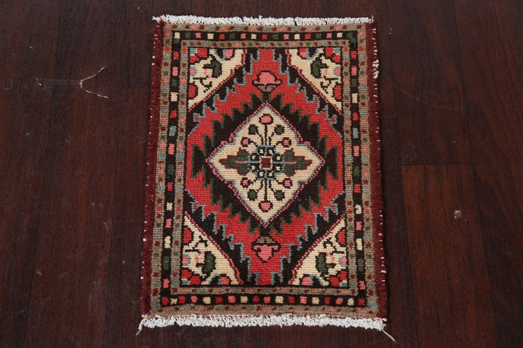 Geometric Red Hamedan Persian Rug 1x2