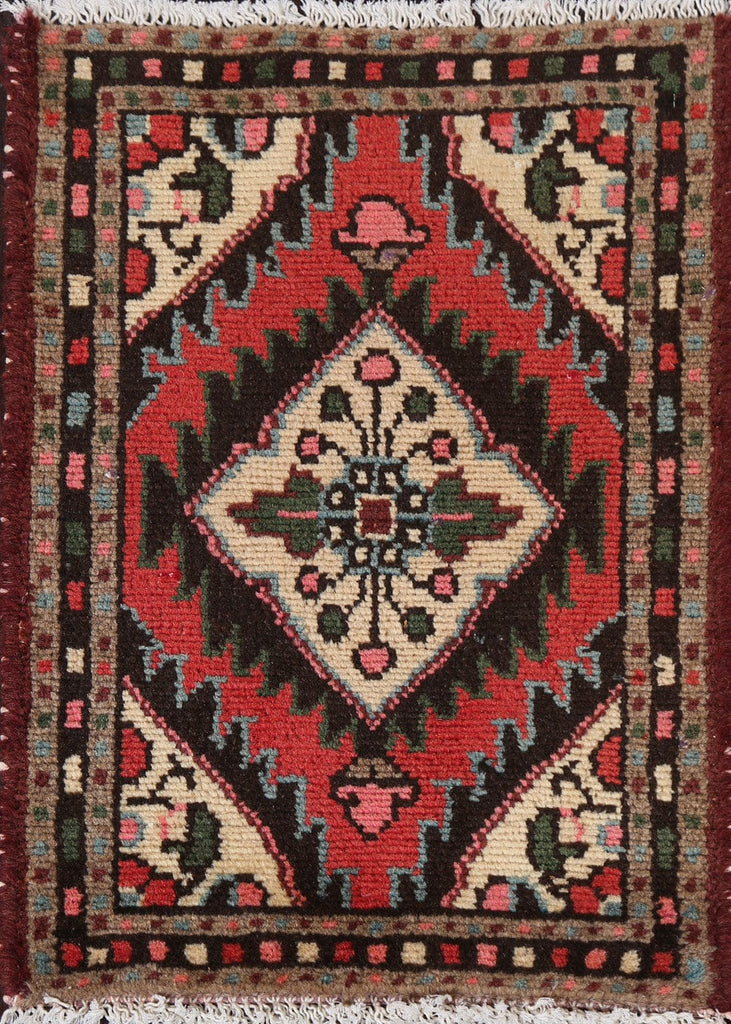 Geometric Red Hamedan Persian Rug 1x2